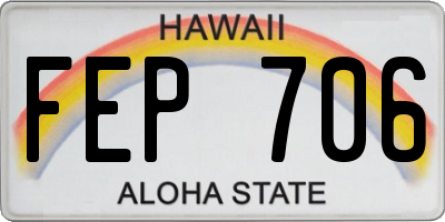 HI license plate FEP706