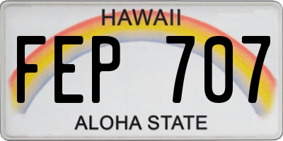 HI license plate FEP707