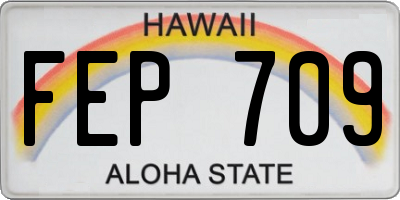 HI license plate FEP709