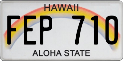 HI license plate FEP710