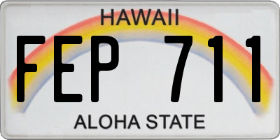 HI license plate FEP711