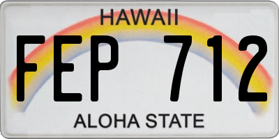 HI license plate FEP712
