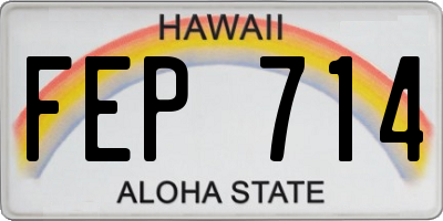 HI license plate FEP714
