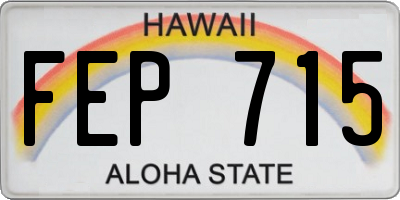 HI license plate FEP715
