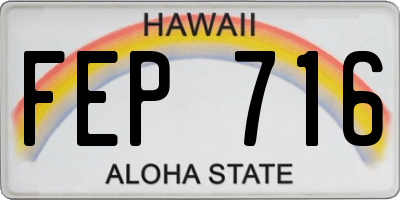 HI license plate FEP716