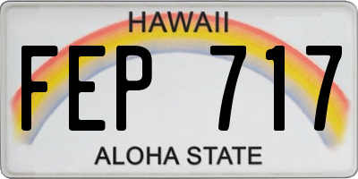 HI license plate FEP717