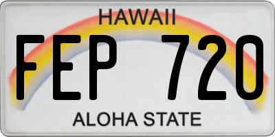 HI license plate FEP720