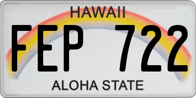 HI license plate FEP722