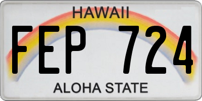 HI license plate FEP724
