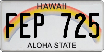 HI license plate FEP725