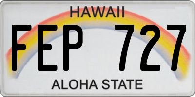 HI license plate FEP727