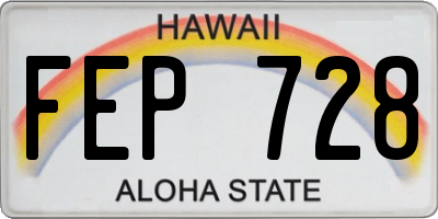 HI license plate FEP728