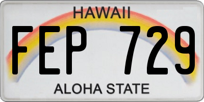 HI license plate FEP729