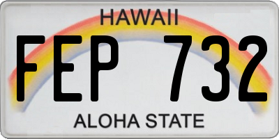 HI license plate FEP732
