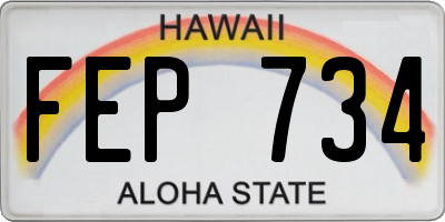 HI license plate FEP734