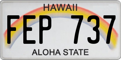 HI license plate FEP737