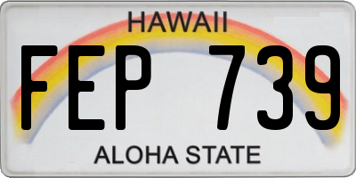 HI license plate FEP739