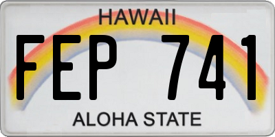 HI license plate FEP741
