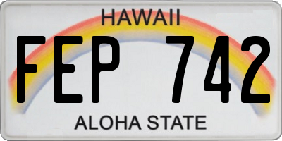 HI license plate FEP742