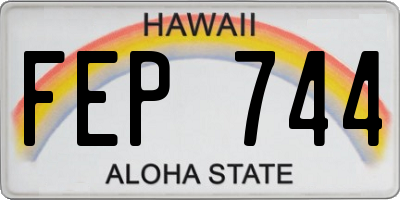 HI license plate FEP744