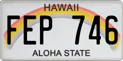 HI license plate FEP746