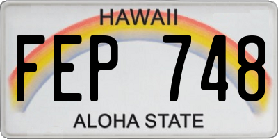 HI license plate FEP748