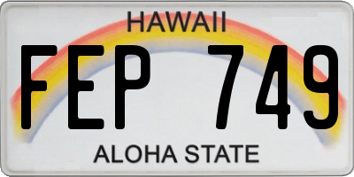 HI license plate FEP749