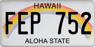 HI license plate FEP752