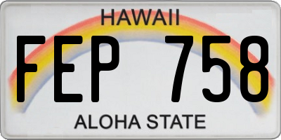 HI license plate FEP758