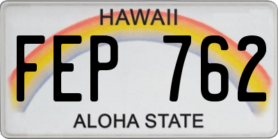 HI license plate FEP762