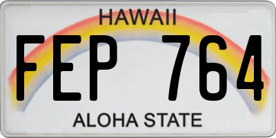 HI license plate FEP764