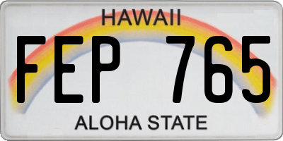 HI license plate FEP765
