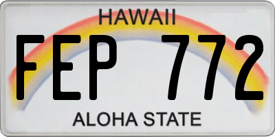 HI license plate FEP772