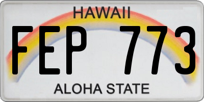 HI license plate FEP773