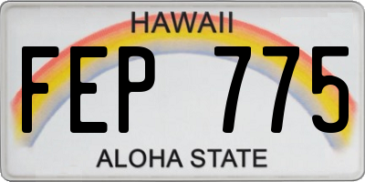 HI license plate FEP775