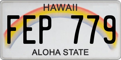 HI license plate FEP779