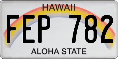HI license plate FEP782