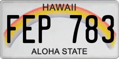 HI license plate FEP783