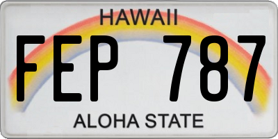 HI license plate FEP787