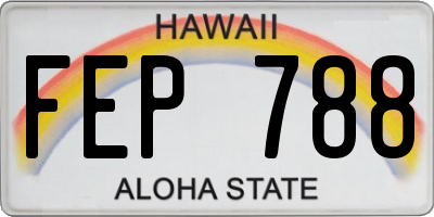 HI license plate FEP788