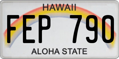 HI license plate FEP790