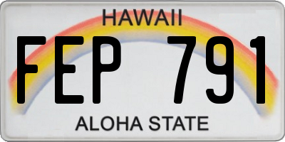 HI license plate FEP791