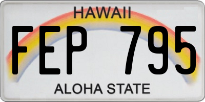 HI license plate FEP795