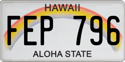 HI license plate FEP796