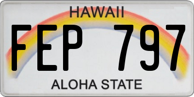 HI license plate FEP797