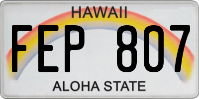 HI license plate FEP807