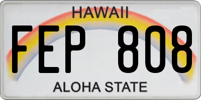 HI license plate FEP808