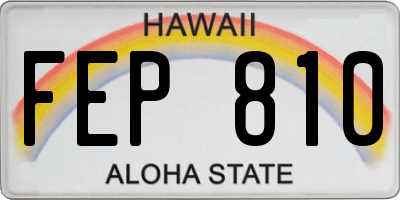 HI license plate FEP810
