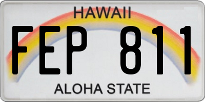 HI license plate FEP811