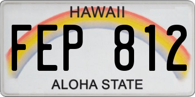 HI license plate FEP812